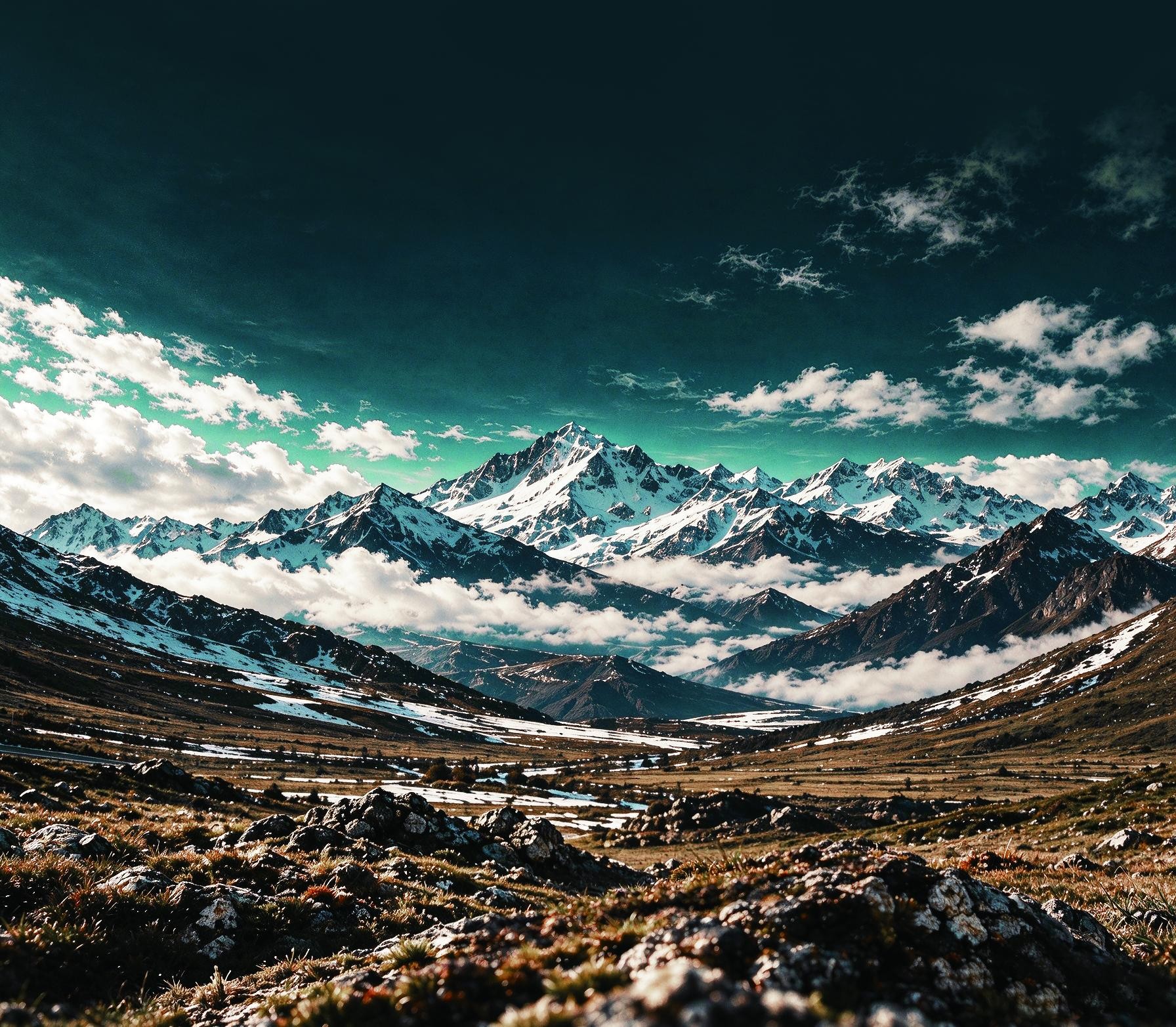 品牌指南中的雪山与高原风景